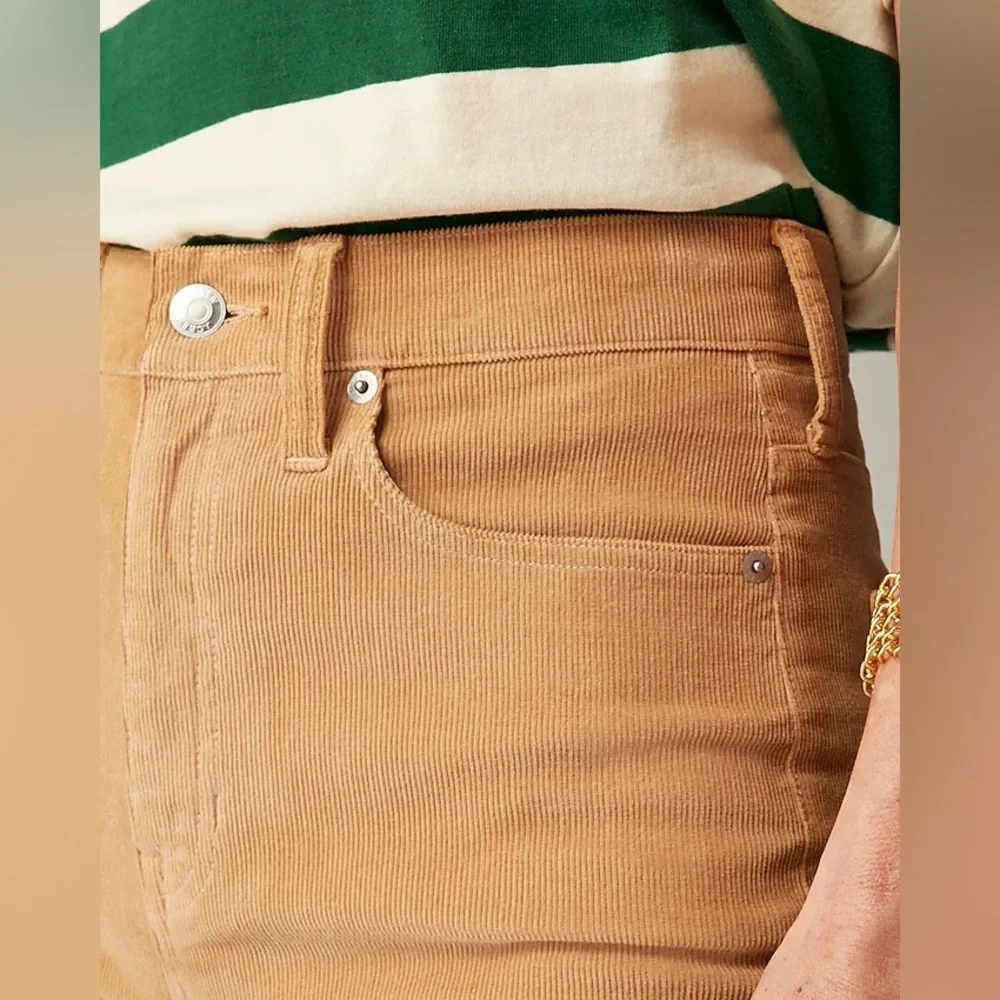 NEW J.Crew Wide Leg‎ Corduroy Trouser Sand Castle 34 Tan High-Rise Slim Fit